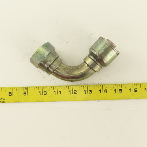 3/4" Hose (-12) x 3/4" 1-5/16-12 Female Steel 90° Elbow