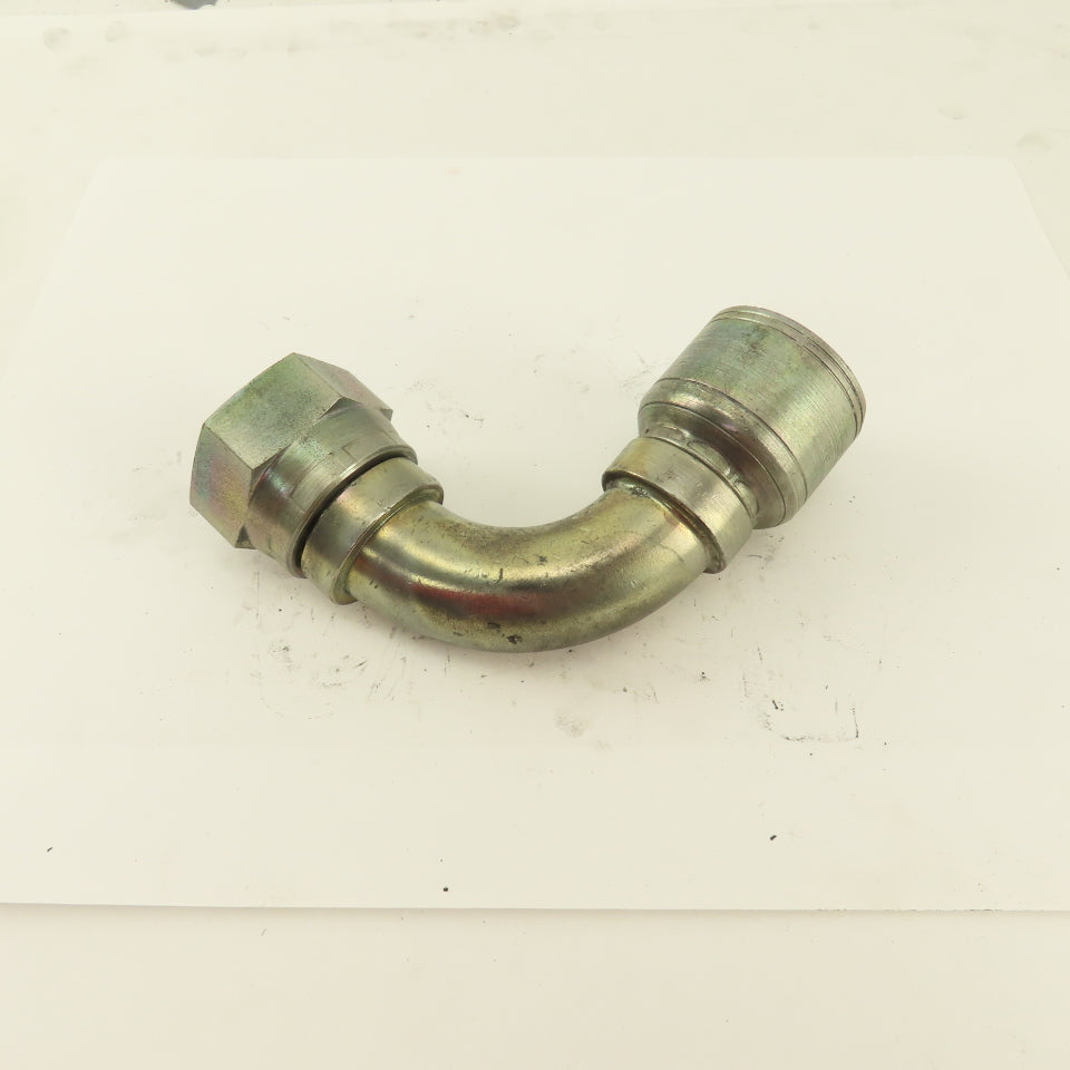 3/4" Hose (-12) x 3/4" 1-5/16-12 Female Steel 90° Elbow