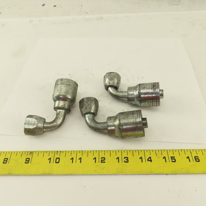 Eaton 1/2" Hose (-8) Crimp x 1/2" Female Swivel 90° Elbow Lot Of 3