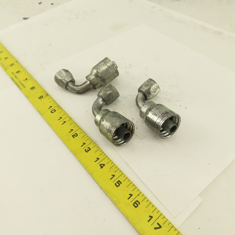 Eaton 1/2" Hose (-8) Crimp x 1/2" Female Swivel 90° Elbow Lot Of 3