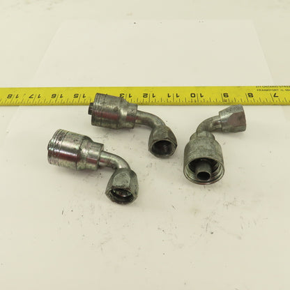 Eaton 1/2" Hose (-8) Crimp x 1/2" Female Swivel 90° Elbow Lot Of 3