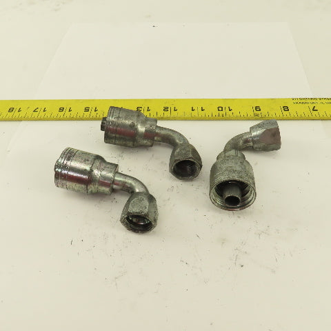 Eaton 1/2" Hose (-8) Crimp x 1/2" Female Swivel 90° Elbow Lot Of 3