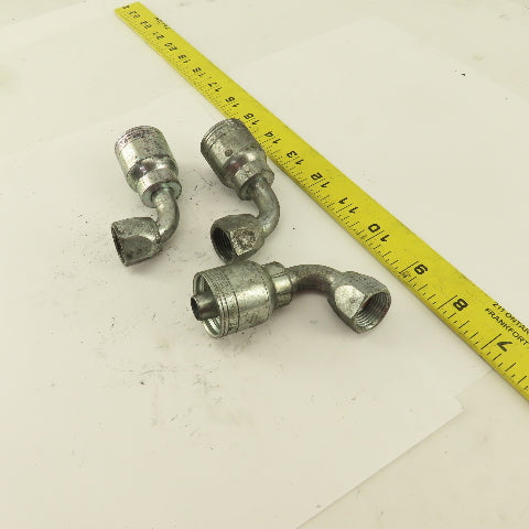 Eaton 1/2" Hose (-8) Crimp x 1/2" Female Swivel 90° Elbow Lot Of 3