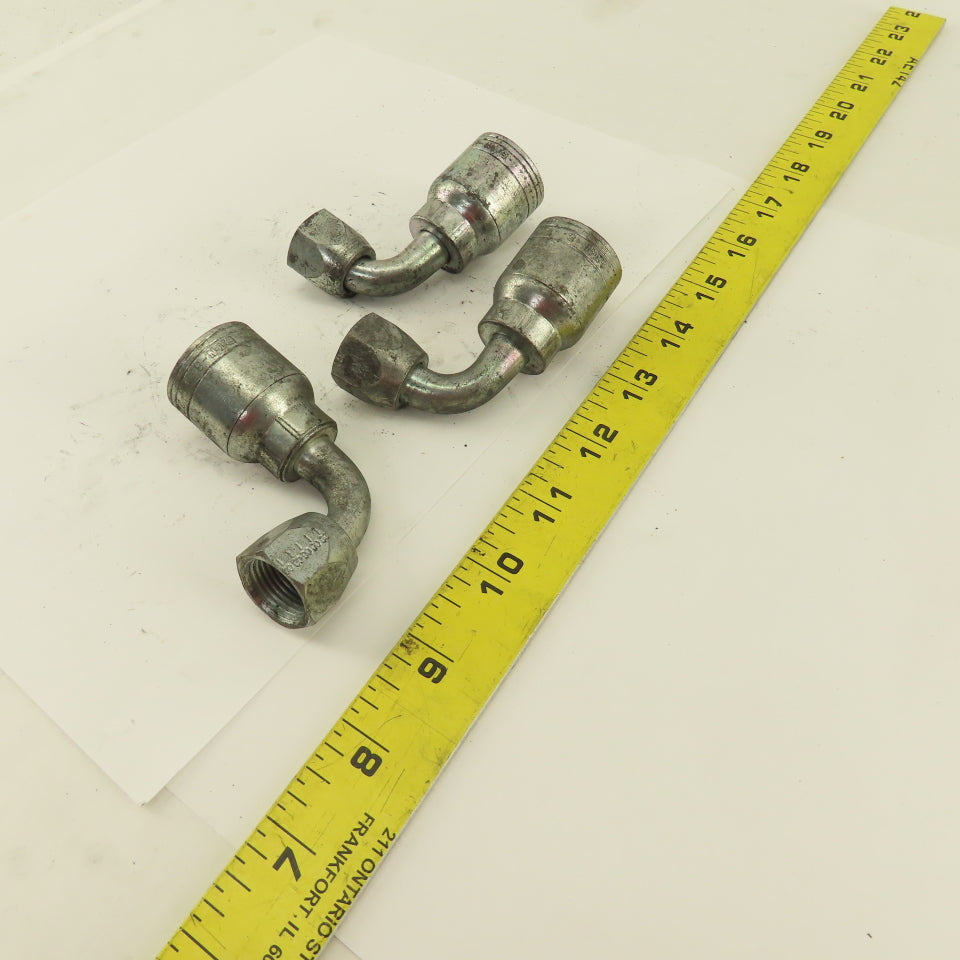 Eaton 1/2" Hose (-8) Crimp x 1/2" Female Swivel 90° Elbow Lot Of 3