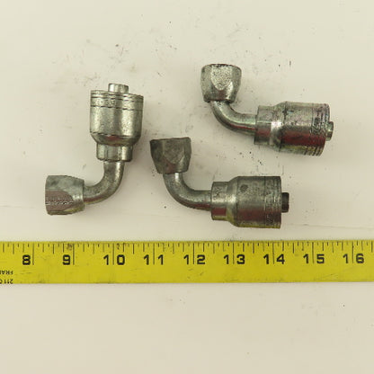Eaton 1/2" Hose (-8) Crimp x 1/2" Female Swivel 90° Elbow Lot Of 3
