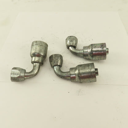 Eaton 1/2" Hose (-8) Crimp x 1/2" Female Swivel 90° Elbow Lot Of 3