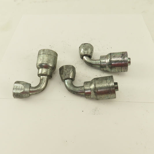 Eaton 1/2" Hose (-8) Crimp x 1/2" Female Swivel 90° Elbow Lot Of 3