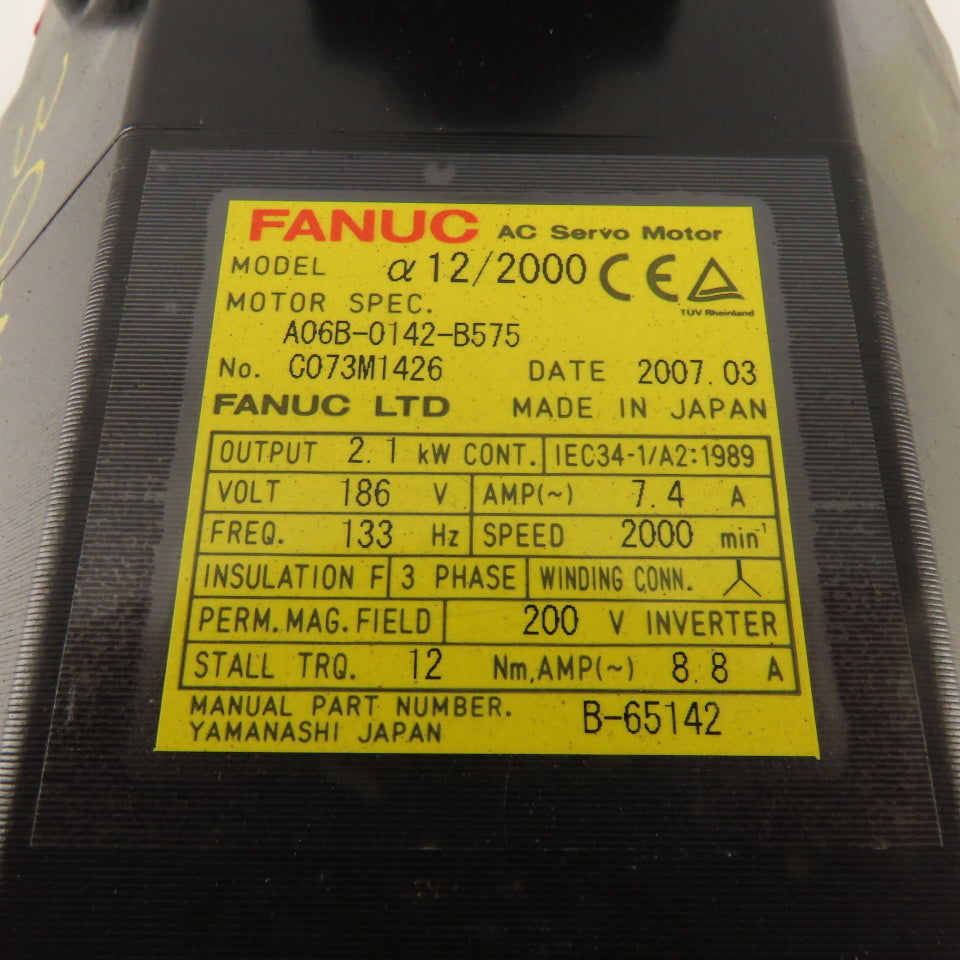 Fanuc A06B-0142-B575 AC Servo Motor 208-230/460V 3Ph