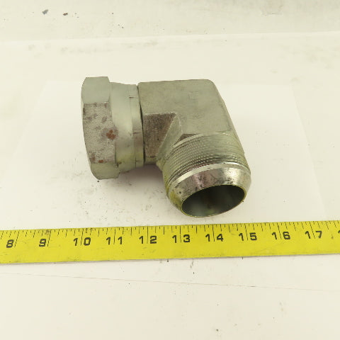 2-1/2-12 (-32) Female Swivel x 2-1/2" Male JIC Flare 90° Elbow