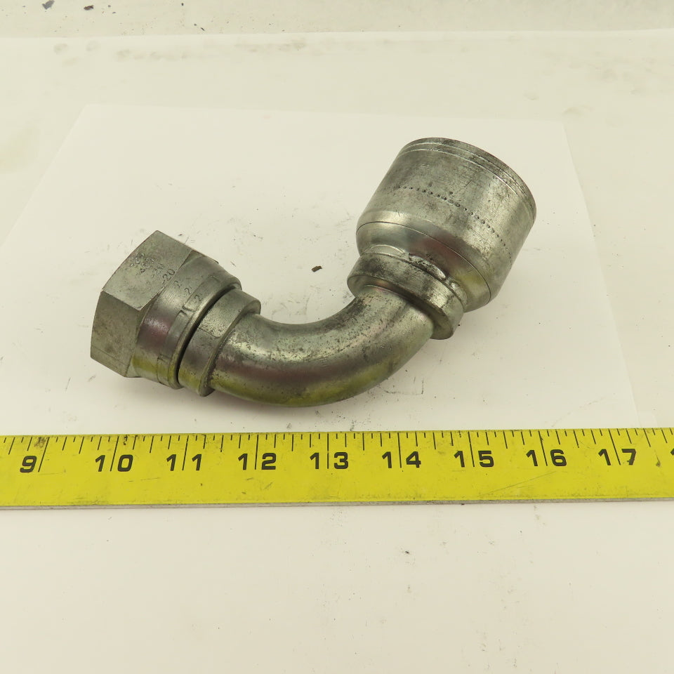 Eaton 1-1/4" (-20) Hose Crimp x 1-1/4" Female Swivel  1-5/8-12 (-20) 90° Elbow