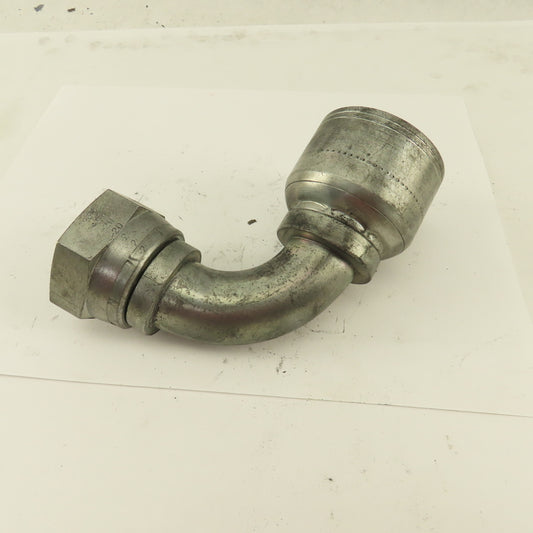 Eaton 1-1/4" (-20) Hose Crimp x 1-1/4" Female Swivel  1-5/8-12 (-20) 90° Elbow