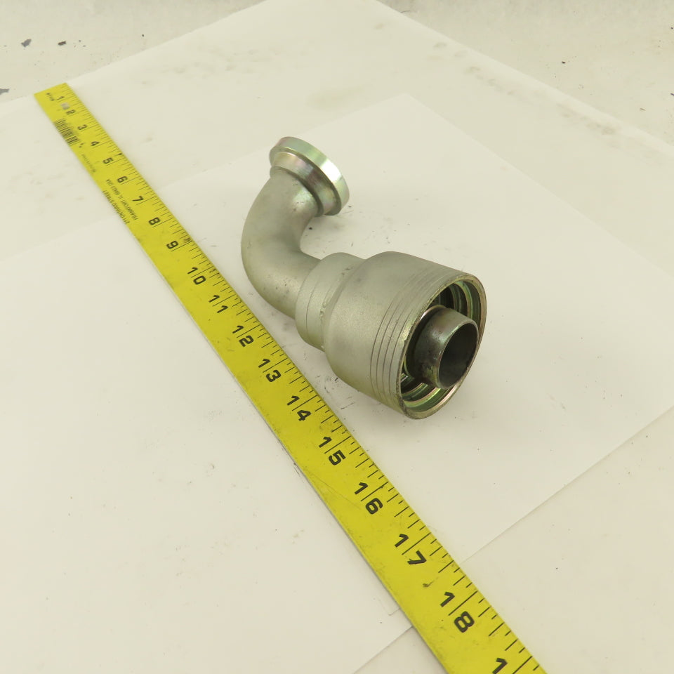 Eaton 1-1/4" (-20) Hose Crimp x 1-1/4" Split Flange Mount 45° Elbow Fitting