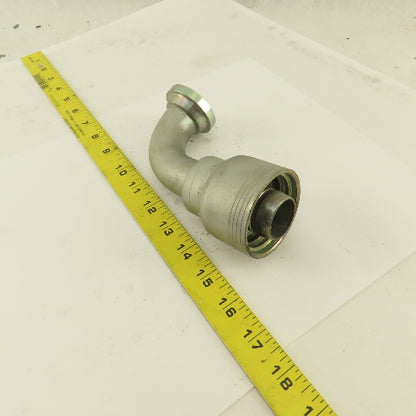 Eaton 1-1/4" (-20) Hose Crimp x 1-1/4" Split Flange Mount 45° Elbow Fitting