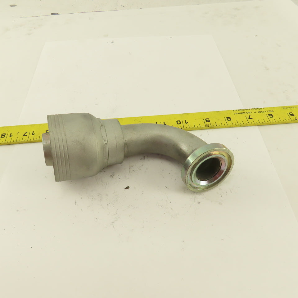Eaton 1-1/4" (-20) Hose Crimp x 1-1/4" Split Flange Mount 45° Elbow Fitting