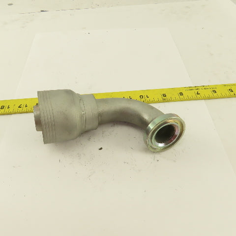 Eaton 1-1/4" (-20) Hose Crimp x 1-1/4" Split Flange Mount 45° Elbow Fitting