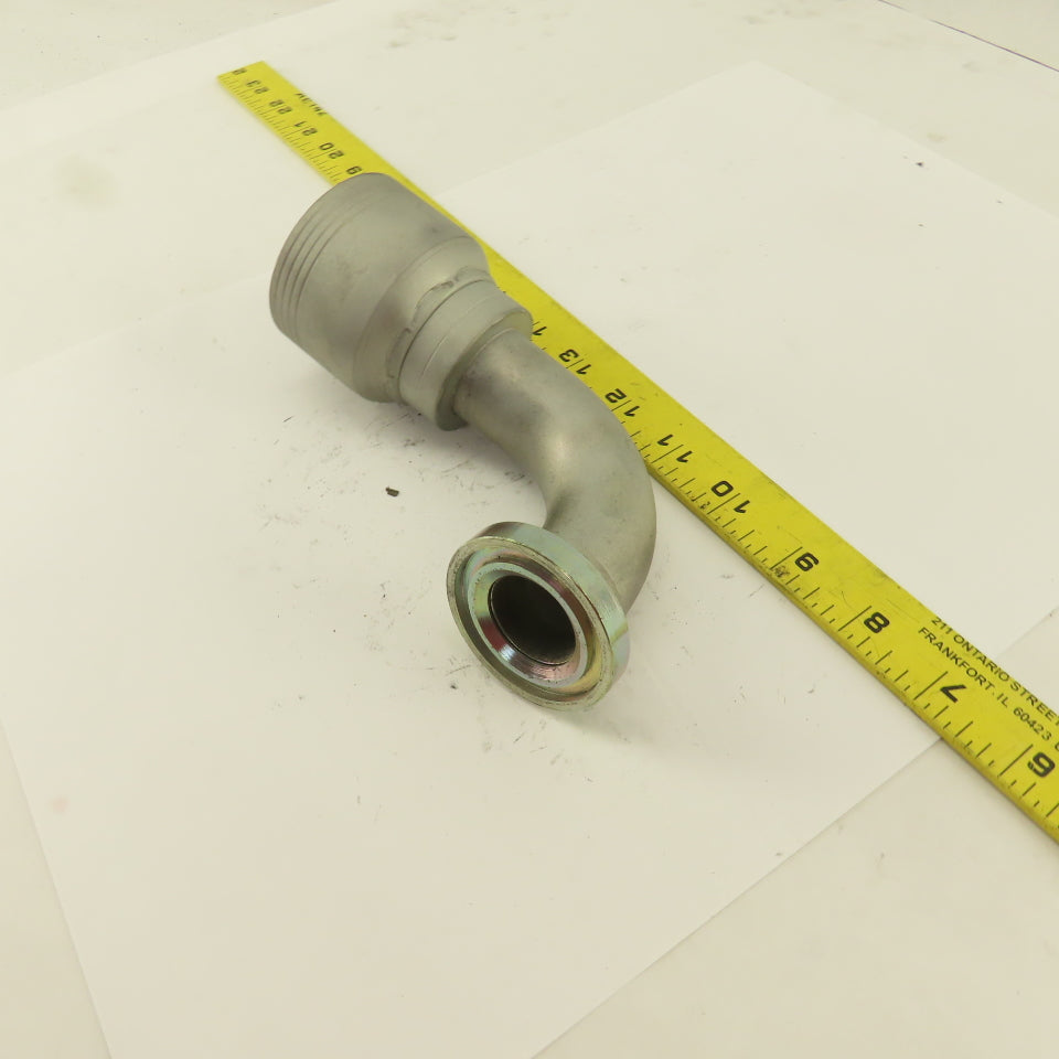 Eaton 1-1/4" (-20) Hose Crimp x 1-1/4" Split Flange Mount 45° Elbow Fitting