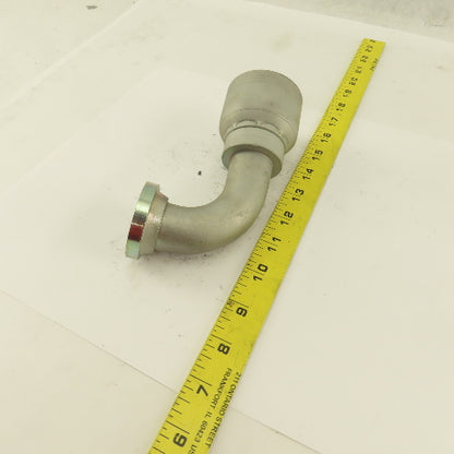 Eaton 1-1/4" (-20) Hose Crimp x 1-1/4" Split Flange Mount 45° Elbow Fitting