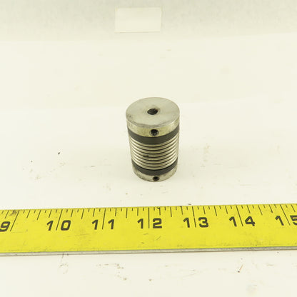 R+W 1/4" x 1/4"  Aluminum Bellows Flexible Shaft Coupling