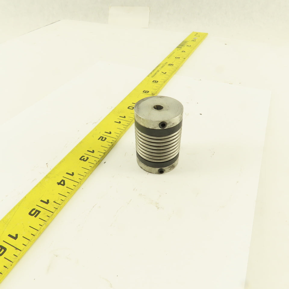 R+W 1/4" x 1/4"  Aluminum Bellows Flexible Shaft Coupling