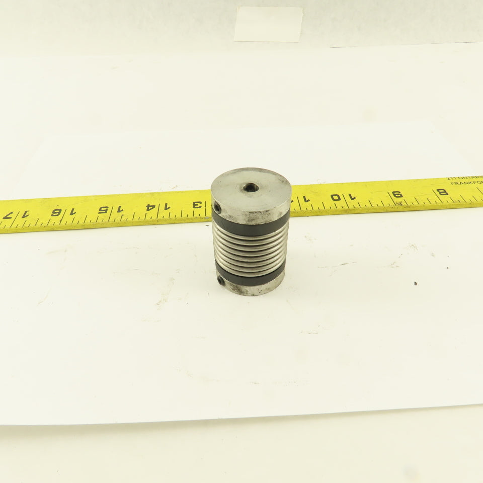 R+W 1/4" x 1/4"  Aluminum Bellows Flexible Shaft Coupling