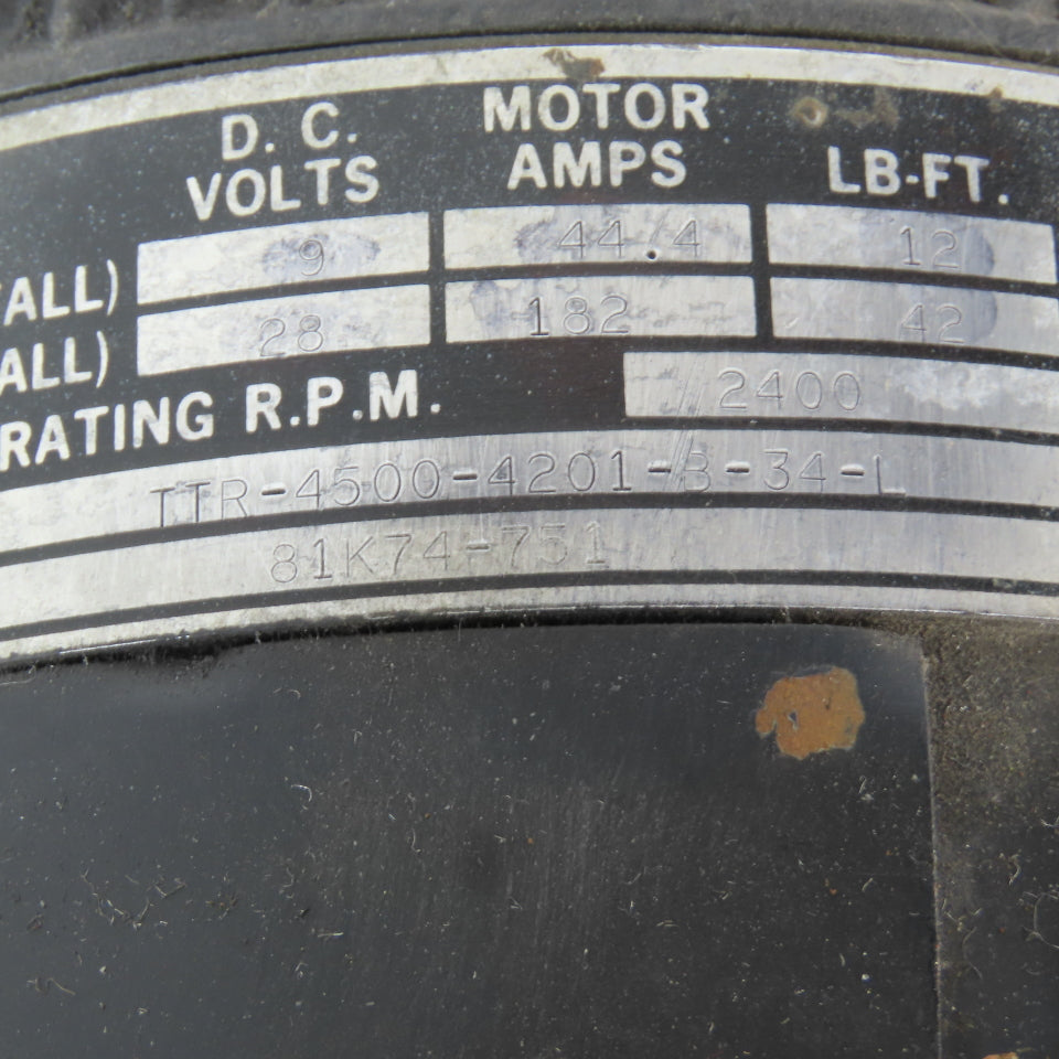 Inland TTR4500-4201-B-34-L 9/28 VDC 2400RPM Direct Current Servo Motor Tach