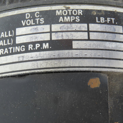 Inland TTR4500-4201-B-34-L 9/28 VDC 2400RPM Direct Current Servo Motor Tach