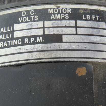 Inland TTR4500-4201-B-34-L 9/28 VDC 2400RPM Direct Current Servo Motor Tach