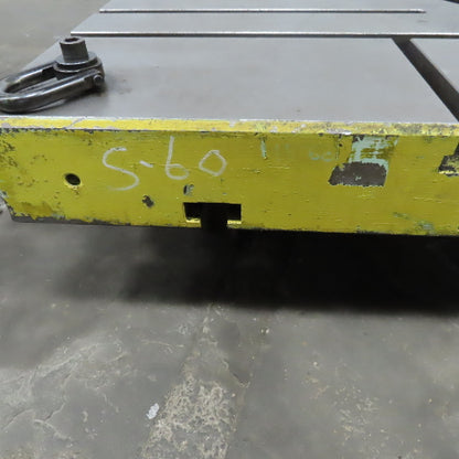 60"x48"x 6" Tooling Fixture  Plate Table Platen W/T-Slots & Wheels