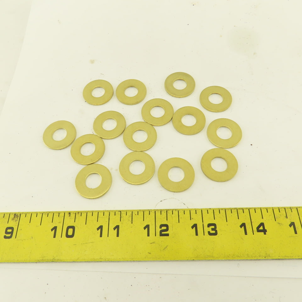 3/8" x 7/8" OD Flat Brass Washer Lot Of 15