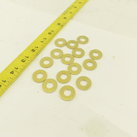 3/8" x 7/8" OD Flat Brass Washer Lot Of 15