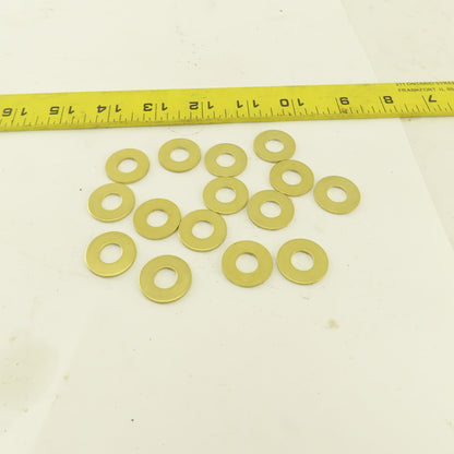 3/8" x 7/8" OD Flat Brass Washer Lot Of 15