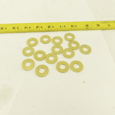 3/8" x 7/8" OD Flat Brass Washer Lot Of 15