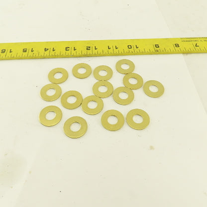 3/8" x 7/8" OD Flat Brass Washer Lot Of 15