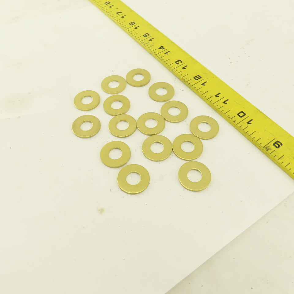 3/8" x 7/8" OD Flat Brass Washer Lot Of 15