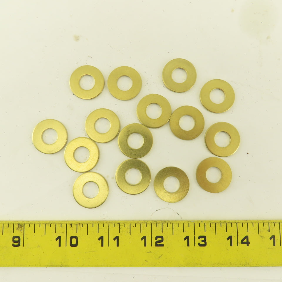 3/8" x 7/8" OD Flat Brass Washer Lot Of 15
