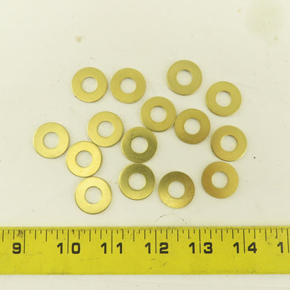 3/8" x 7/8" OD Flat Brass Washer Lot Of 15