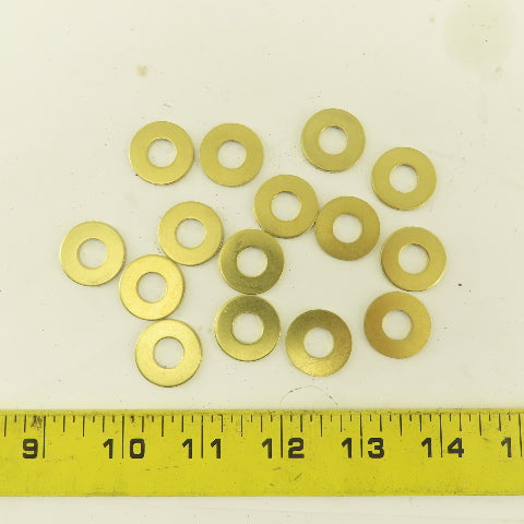 3/8" x 7/8" OD Flat Brass Washer Lot Of 15