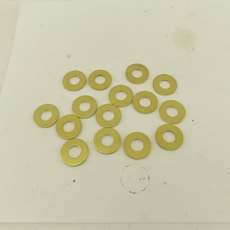 3/8" x 7/8" OD Flat Brass Washer Lot Of 15