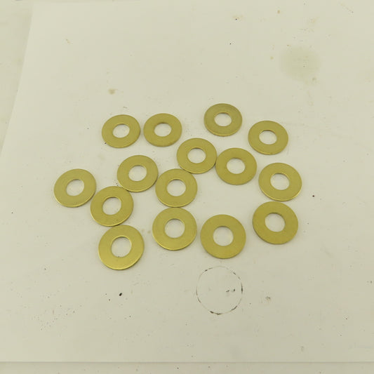 3/8" x 7/8" OD Flat Brass Washer Lot Of 15