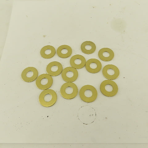 3/8" x 7/8" OD Flat Brass Washer Lot Of 15