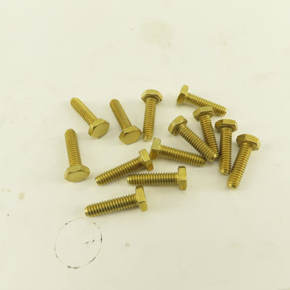 1/4-20 x 1" Full Thread Brass Hex Head Bolt Lot Of 13