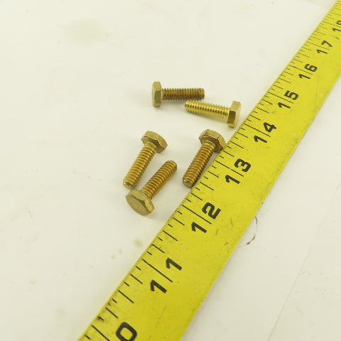 1/4-20 x 7/8"  Full Thread Brass Hex Head Bolt Lot Of 5