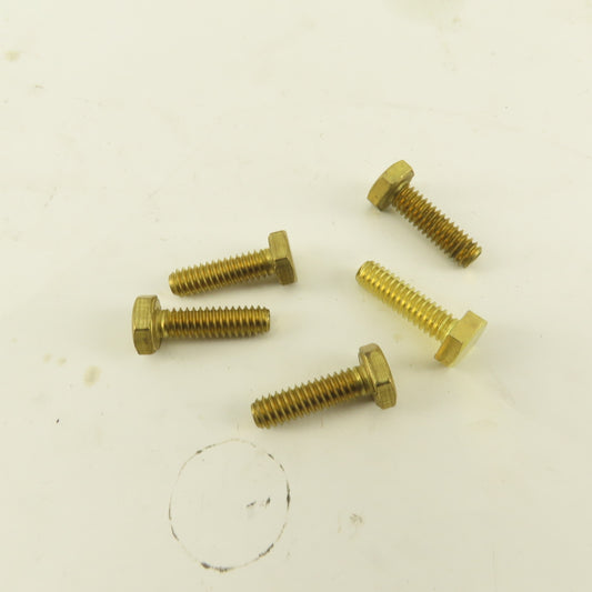 1/4-20 x 7/8"  Full Thread Brass Hex Head Bolt Lot Of 5