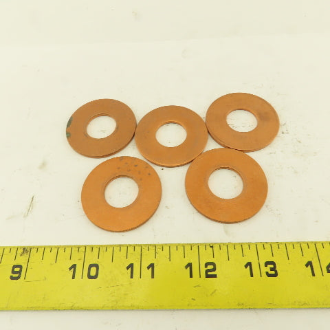 11/16" ID x 1-5/8" OD Copper Flat Washer Lot Of 5