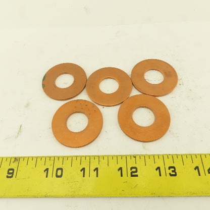 11/16" ID x 1-5/8" OD Copper Flat Washer Lot Of 5
