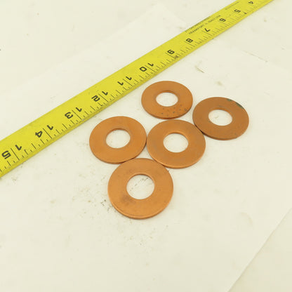 11/16" ID x 1-5/8" OD Copper Flat Washer Lot Of 5