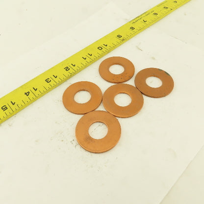 11/16" ID x 1-5/8" OD Copper Flat Washer Lot Of 5