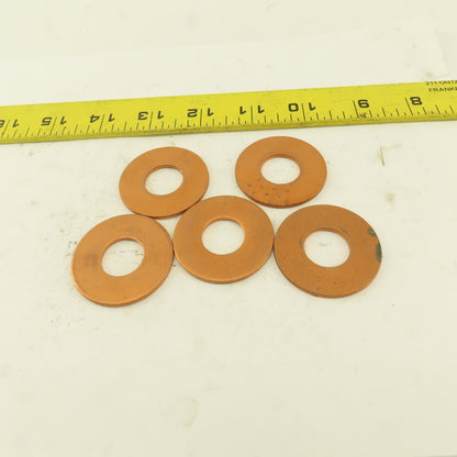 11/16" ID x 1-5/8" OD Copper Flat Washer Lot Of 5