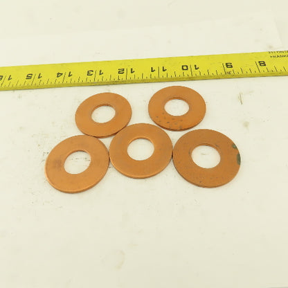 11/16" ID x 1-5/8" OD Copper Flat Washer Lot Of 5