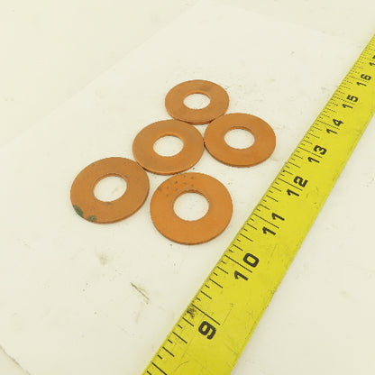 11/16" ID x 1-5/8" OD Copper Flat Washer Lot Of 5